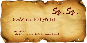 Szűcs Szigfrid névjegykártya