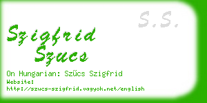 szigfrid szucs business card
