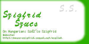 szigfrid szucs business card